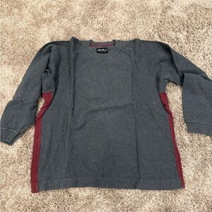 Men's Gray and Red Sweater